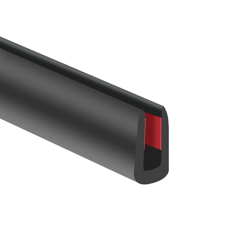 Gummikantenprofil, 3mm selbstklebender U-Profil-Kantenschutz, Flexibler U-förmiger Kantenschutz für Glas und Blech, Länge 6m, Farbe schwarz von YANRUIPRO
