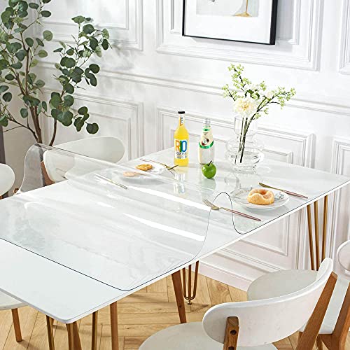 Transparente Tischplatte, hitzebeständige Tischplattenschutzmatte, Tischplatten-Anti-Flecken-Schutzmatte, geeignet für Partys im Innen- und Außenbereich, Picknicks/A / 80 x 120 cm von YANRUYU