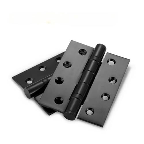 Scharniere Edelstahlscharnier 4 Zoll Lager Scharniere 3mm Dicke Türen Möbelbeschläge Scharniere Klappbar(Black) von YANSHUYU