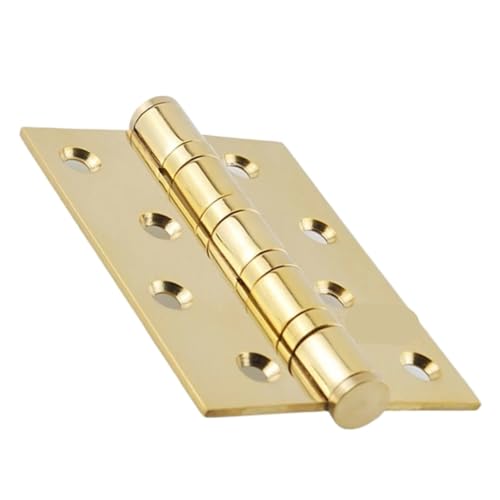 Scharniere Edelstahlscharnier 4 Zoll Lager Scharniere 3mm Dicke Türen Möbelbeschläge Scharniere Klappbar(Gold) von YANSHUYU