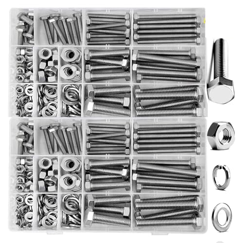 Schrauben Muttern Set M4 M5 Edelstahlschraube Sechskantschraube Muttern Set Flachkopfschraube Schraubenbefestigungen Unterlegscheibe Sortiment Kit Schraubenset Schrauben Muttern Set M4 M5 Edelstahlschraube Sechskantschraube Muttern Set Flachkopfschraube Schraubenbefestigungen Unterlegscheibe Sortiment Kit Schraubenset von YANSHUYU