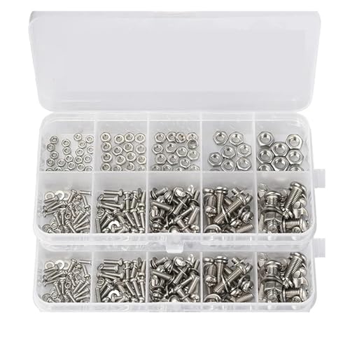 Schrauben Muttern Set Schrauben- und Mutternsatz aus Edelstahl, Hardware-Zubehör in mehreren Größen Schraubenset(640PCS- (2 boxes)) von YANSHUYU