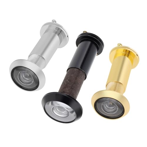 TüRspion 1 Stück Zinklegierung 220 Grad Türspion for 1,57 bis 2,36 Zoll große Türen mit drehbarer Abdeckung TüRspion Ohne Bohren(Gold) von YANSHUYU
