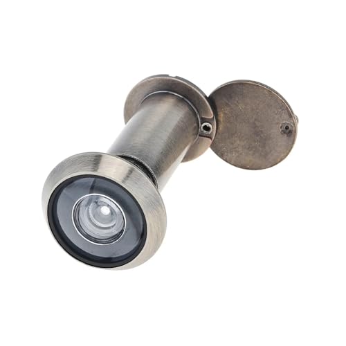 TüRspion 16mm 200 Grad Türspion Guckloch Glaslinse Weitwinkel Messing Peek Gucklöcher for 35-60mm Türstärke TüRspion Ohne Bohren(Bronze) von YANSHUYU