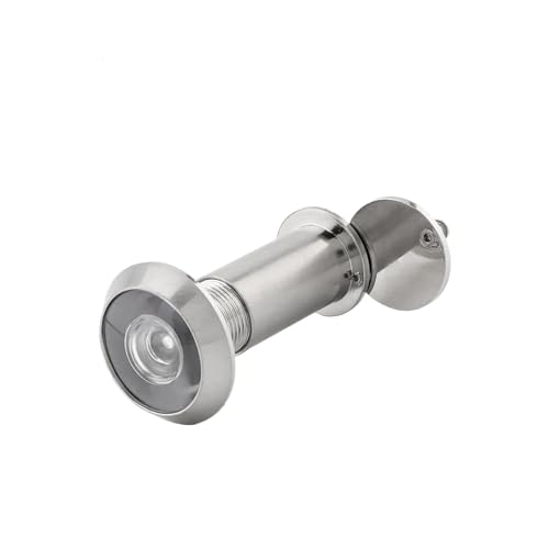TüRspion 16mm 200 Grad Türspion Guckloch Glaslinse Weitwinkel Messing Peek Gucklöcher for 35-60mm Türstärke TüRspion Ohne Bohren(Brushed Nickel) von YANSHUYU