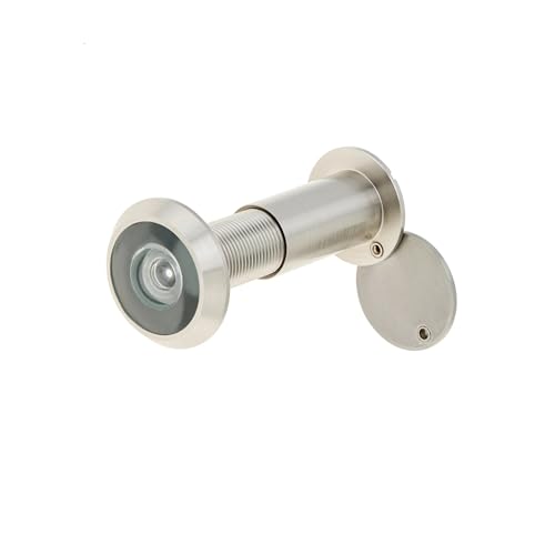 TüRspion 16mm 200 Grad Türspion Guckloch Glaslinse Weitwinkel Messing Peek Gucklöcher for 35-60mm Türstärke TüRspion Ohne Bohren(Matte Nickel) von YANSHUYU