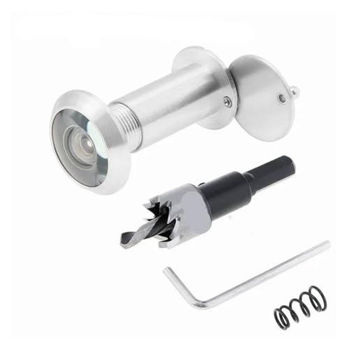 TüRspion 16mm 200 Grad Türspion Guckloch Glaslinse Weitwinkel Messing Peek Gucklöcher for 35-60mm Türstärke TüRspion Ohne Bohren(Matte Nickel Set) von YANSHUYU