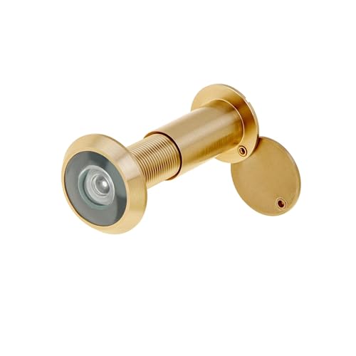 TüRspion 16mm 200 Grad Türspion Guckloch Glaslinse Weitwinkel Messing Peek Gucklöcher for 35-60mm Türstärke TüRspion Ohne Bohren(Oil Gold) von YANSHUYU