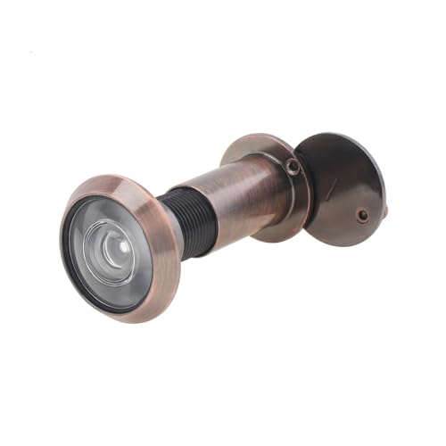 TüRspion 16mm 200 Grad Türspion Guckloch Glaslinse Weitwinkel Messing Peek Gucklöcher for 35-60mm Türstärke TüRspion Ohne Bohren(Red Bronze) von YANSHUYU