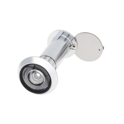 TüRspion 16mm 200 Grad Türspion Guckloch Glaslinse Weitwinkel Messing Peek Gucklöcher for 35-60mm Türstärke TüRspion Ohne Bohren(Silver) von YANSHUYU