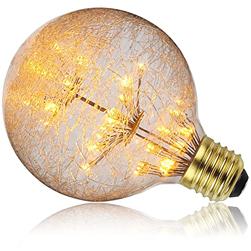 YANUODA G95 LED-Filament-Glühbirne dekorative Lampe 3W E27 nicht-dimmbar warm gelbes Licht im Vintage-Industriestil (G95 Mondlicht) von YANUODA