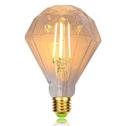 YANUODA LED-Lampen Globe Edison-Lampe G95 LED-Glühbirne 2700Kelvin Warmweiß 220 / 240V E27 Dekorative Glühbirne (Diamant) von YANUODA