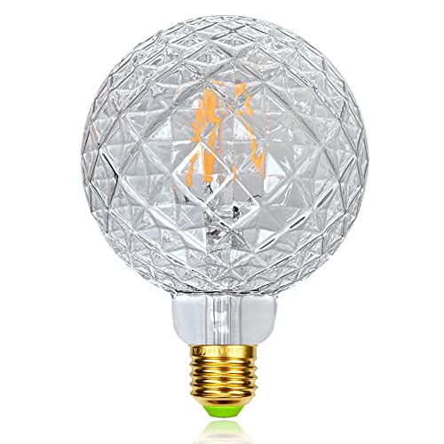 YANUODA LED-Lampen Globe Edison-Lampe G95 LED-Glühbirne 2700Kelvin Warmweiß 220 / 240V E27 Dekorative Glühbirne (Kristall) von YANUODA