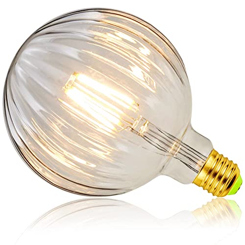 YANUODA Led Birne Vintage Glühbirne G125 4W 2700K Warmweiß 220-240V E27 Edison Dekorative Glühbirne (Transparent) von YANUODA