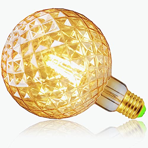 YANUODA Vintage Led Birne G125 Edison Birne 4W Warmweiß Kristall DIY Dekorative Glühbirne 220-240V E27 (Golden) von YANUODA