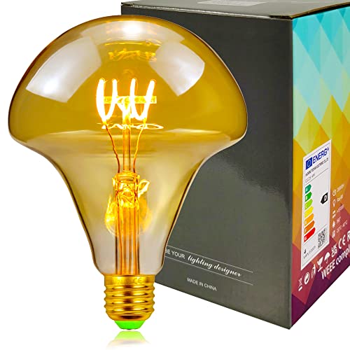 YANUODA Vintage Led Glühbirne G125 4W Dimmbare LED Filament Edison Birne DIY Dekorative Glühbirne 220/240V E27 (Pilz) von YANUODA