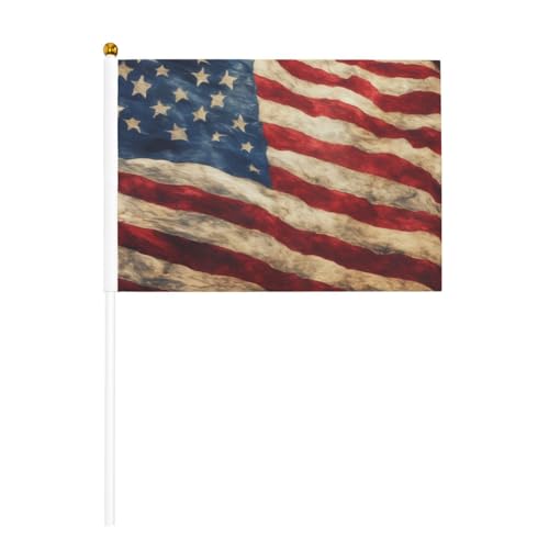 Amerikanische Flagge mit patriotischem Druck, Handflagge, Flagge, tragbar, Dekoration, Veranstaltungen, vielseitiger Einsatz, Gruppenaktivitäten Amerikanische Flagge mit patriotischem Druck, Handflagge, Flagge, tragbar, Dekoration, Veranstaltungen, vielseitiger Einsatz, Gruppenaktivitäten von YANYU
