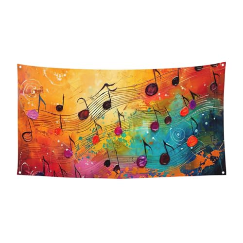 Bunte Musiknoten Druck, festliche Party-Banner, Dekoration, Karneval, Halloween, Innen- und Außenbereich, Jahrestag Bunte Musiknoten Druck, festliche Party-Banner, Dekoration, Karneval, Halloween, Innen- und Außenbereich, Jahrestag von YANYU
