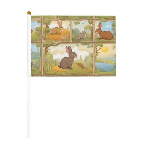Cartoon-Flaggenmast mit niedlichen Tieren, Kaninchen, tragbar, Dekoration, Veranstaltungen, vielseitige Verwendung, Gruppenaktivitäten von YANYU