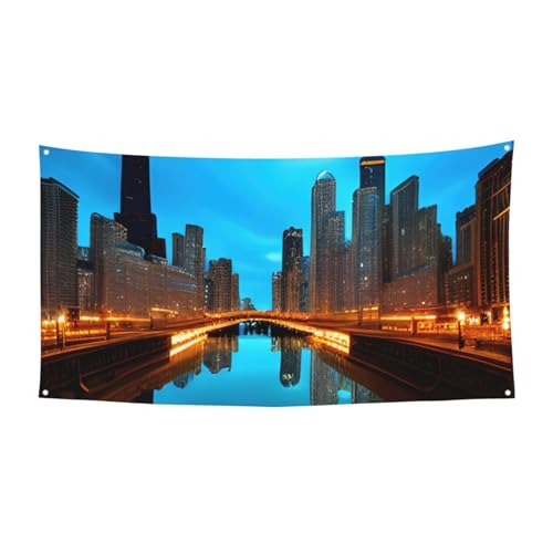 Chicago Reflectedprint Festliche Party Banner Dekoration Karneval Halloween Indoor und Outdoor Jubiläum von YANYU