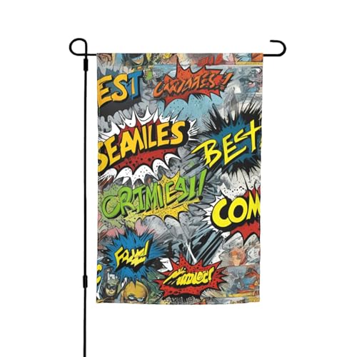 Comic-Kunstdruck, für jeden Anlass, Gartenflagge, Ganzjahr, Outdoor-Flagge, Hofdekoration für Terrassen von YANYU
