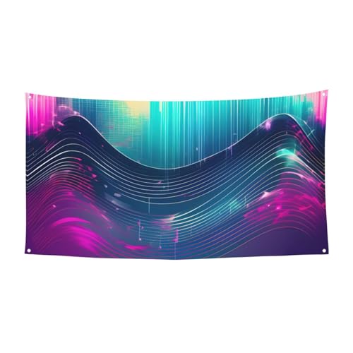 Coole Musik Sound Waveprint Festliche Party Banner Dekoration Karneval Halloween Indoor und Outdoor Jubiläum von YANYU