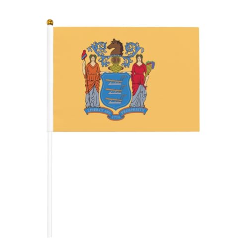 Flagge von New Jersey, Hand-Fahnenmast, tragbare Flaggen, Dekoration, Veranstaltungen, vielseitige Verwendung, Gruppenaktivitäten Flagge von New Jersey, Hand-Fahnenmast, tragbare Flaggen, Dekoration, Veranstaltungen, vielseitige Verwendung, Gruppenaktivitäten von YANYU