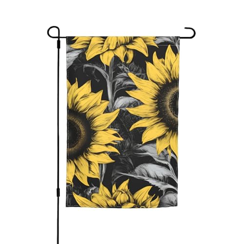 Ganzjahres-Gartenflagge, Sonnenblumen-Flagge, schwarz und gelb, für jeden Anlass, Hof-Dekoration Ganzjahres-Gartenflagge, Sonnenblumen-Flagge, schwarz und gelb, für jeden Anlass, Hof-Dekoration von YANYU
