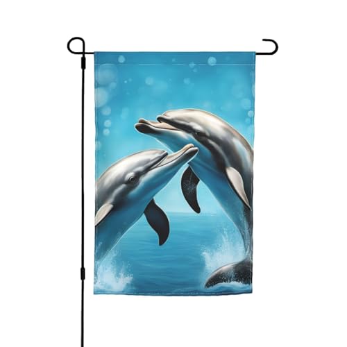 Gartenflagge, verliebte Delfine für jeden Anlass, Hofdekoration von YANYU