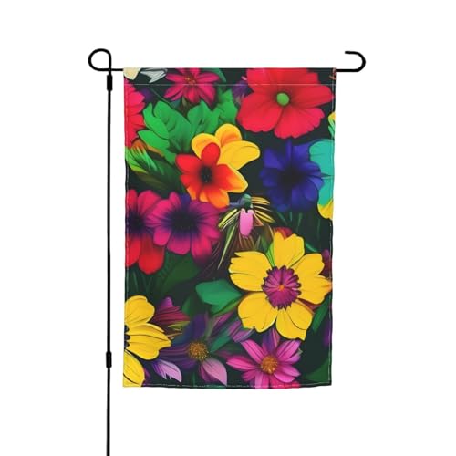 Gartenflagge für alle Jahreszeiten, Regenbogen-Blumen-Design, Gartenflagge für jeden Anlass, Terrassendekoration Gartenflagge für alle Jahreszeiten, Regenbogen-Blumen-Design, Gartenflagge für jeden Anlass, Terrassendekoration von YANYU