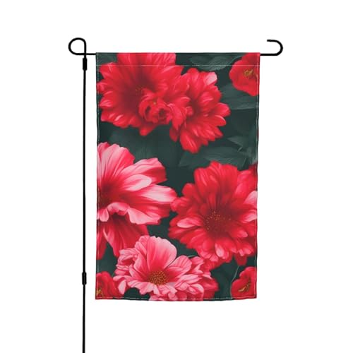 Gartenflagge mit rot-rosa Blumen, für jeden Anlass, für alle Jahreszeiten, Outdoor-Flagge, Hofdekoration für Terrassen Gartenflagge mit rot-rosa Blumen, für jeden Anlass, für alle Jahreszeiten, Outdoor-Flagge, Hofdekoration für Terrassen von YANYU