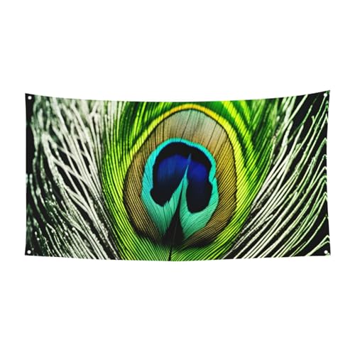 Grüner Pfau Featherprint Festliche Party Banner Dekoration Karneval Halloween Indoor und Outdoor Jubiläum von YANYU
