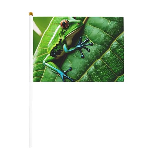 Hand-Fahnenmast mit Froschblättern, tragbar, Dekoration, Veranstaltungen, vielseitig einsetzbar, Gruppenaktivitäten Hand-Fahnenmast mit Froschblättern, tragbar, Dekoration, Veranstaltungen, vielseitig einsetzbar, Gruppenaktivitäten von YANYU
