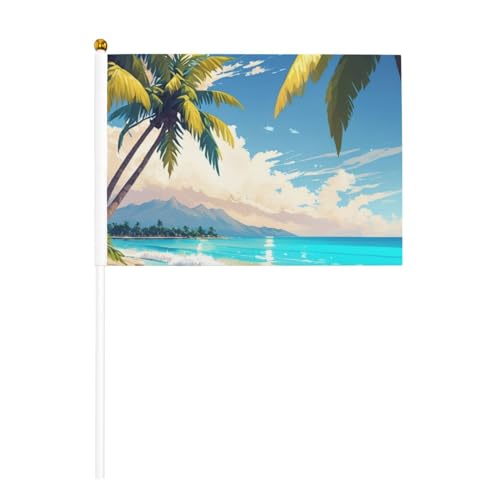 Handflaggenmast mit Palme über blauem Meer, Ozean, tragbar, Dekoration, Veranstaltungen, vielseitige Verwendung, Gruppenaktivitäten Handflaggenmast mit Palme über blauem Meer, Ozean, tragbar, Dekoration, Veranstaltungen, vielseitige Verwendung, Gruppenaktivitäten von YANYU