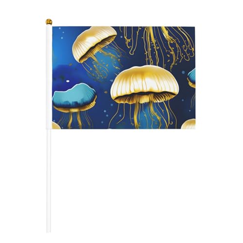 Handflaggenmast mit Quallen-Druck, tragbare Flaggen, Dekoration, Veranstaltungen, vielseitige Verwendung, Gruppenaktivitäten von YANYU