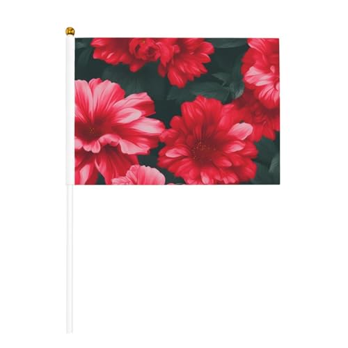 Handflaggenmast mit rot-rosa Blumendruck, tragbare Flaggen, Dekoration, Veranstaltungen, vielseitige Verwendung, Gruppenaktivitäten Handflaggenmast mit rot-rosa Blumendruck, tragbare Flaggen, Dekoration, Veranstaltungen, vielseitige Verwendung, Gruppenaktivitäten von YANYU