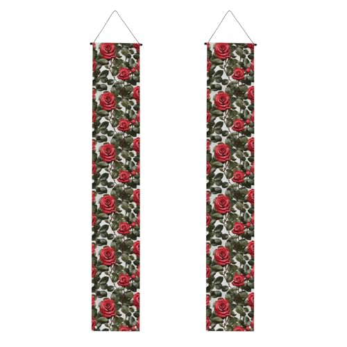 Hintergrunddesign mit roten Rosen mit Blättern und Blättern von YANYU