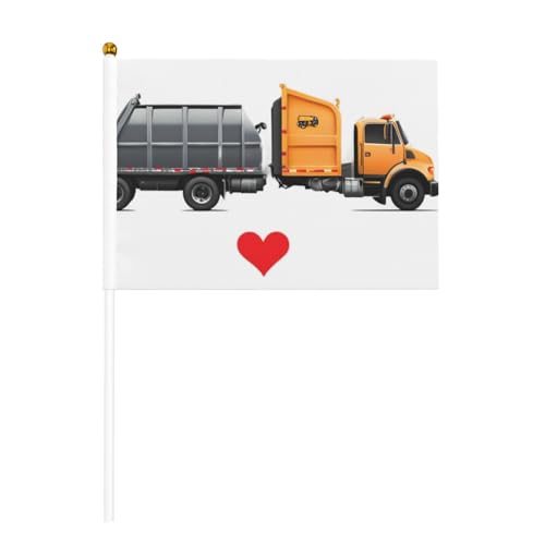 I Love Garbage Trucks Druck Handheld Fahnenmast Tragbare Flaggen Dekor Events Vielseitige Verwendung Gruppenaktivitäten I Love Garbage Trucks Druck Handheld Fahnenmast Tragbare Flaggen Dekor Events Vielseitige Verwendung Gruppenaktivitäten von YANYU