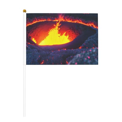 Kilauea Vulkan-Druck, Hand-Fahnenmast, tragbare Flaggen, Dekoration, Veranstaltungen, vielseitige Verwendung, Gruppenaktivitäten von YANYU