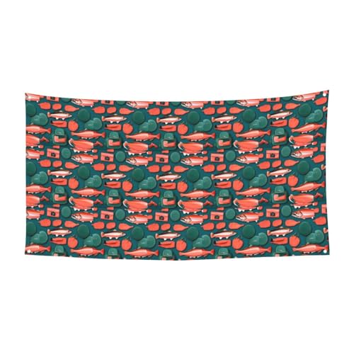 Lachs Muster Druck Festliche Party Banner Dekoration Karneval Halloween Indoor und Outdoor Jubiläum Lachs Muster Druck Festliche Party Banner Dekoration Karneval Halloween Indoor und Outdoor Jubiläum von YANYU