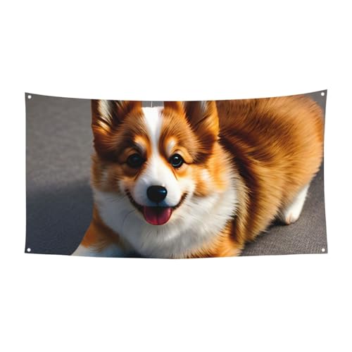 Lustige Corgi Butt Brownprint Festliche Party Banner Dekoration Karneval Halloween Indoor und Outdoor Jubiläum von YANYU