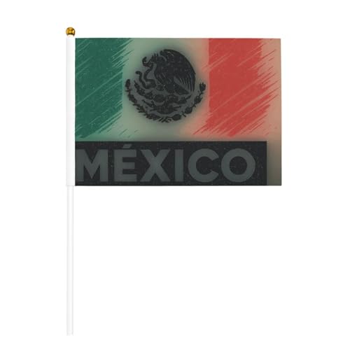 Mexiko-Flaggendruck, handlicher Fahnenmast, tragbare Flaggen, Dekoration, Veranstaltungen, vielseitige Verwendung, Gruppenaktivitäten von YANYU