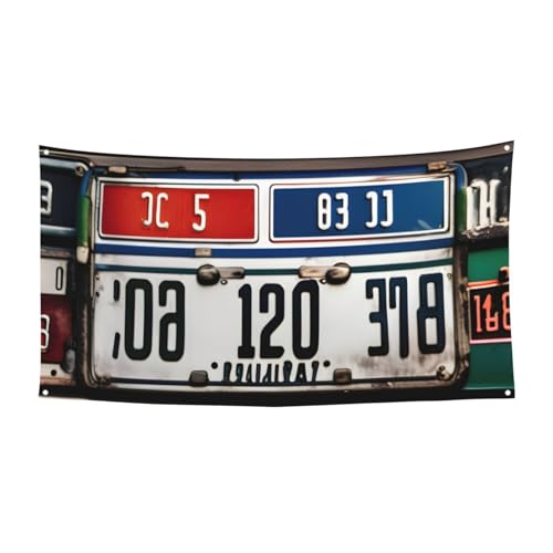 Old License Plateprint Festliche Party Banner Dekoration Karneval Halloween Indoor und Outdoor Jubiläum von YANYU
