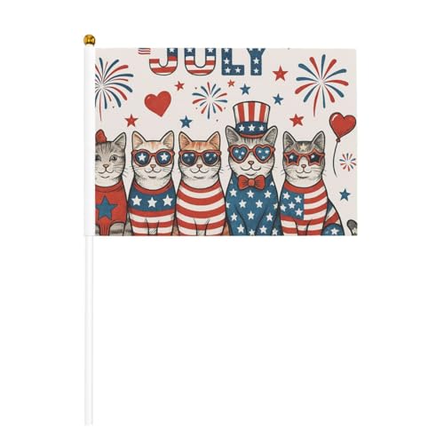 Patriotischer Katzen-Druck, handlicher Fahnenmast, tragbare Flaggen, Dekoration, Veranstaltungen, vielseitige Verwendung, Gruppenaktivitäten Patriotischer Katzen-Druck, handlicher Fahnenmast, tragbare Flaggen, Dekoration, Veranstaltungen, vielseitige Verwendung, Gruppenaktivitäten von YANYU