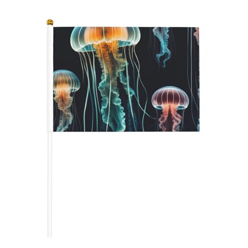 Quallen-Ozean-Druck, Handflaggenmast, tragbare Flaggen, Dekoration, Veranstaltungen, vielseitige Verwendung, Gruppenaktivitäten Quallen-Ozean-Druck, Handflaggenmast, tragbare Flaggen, Dekoration, Veranstaltungen, vielseitige Verwendung, Gruppenaktivitäten von YANYU
