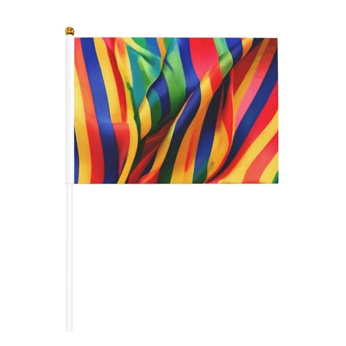 Regenbogenfarbener Streifendruck, handlicher Fahnenmast, tragbare Flaggen, Dekoration, Veranstaltungen, vielseitige Verwendung, Gruppenaktivitäten Regenbogenfarbener Streifendruck, handlicher Fahnenmast, tragbare Flaggen, Dekoration, Veranstaltungen, vielseitige Verwendung, Gruppenaktivitäten von YANYU