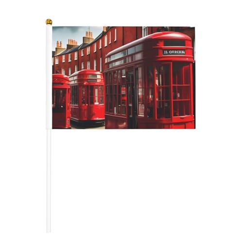 Roter Londoner Straßendruck, handlicher Fahnenmast, tragbare Flaggen, Dekoration, Veranstaltungen, vielseitige Verwendung, Gruppenaktivitäten von YANYU