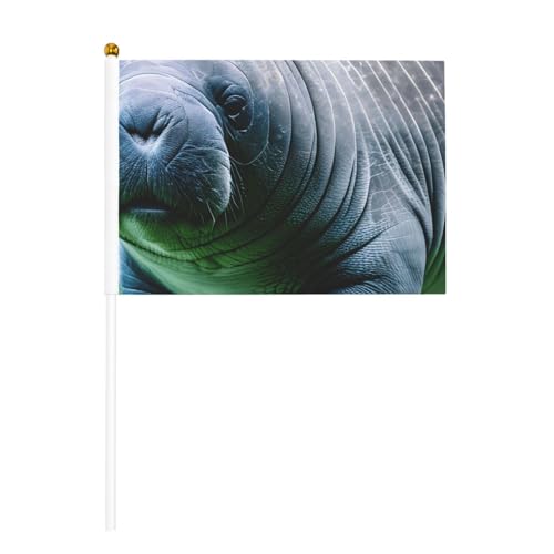 Seekuh Tiere Kalb Druck Handheld Fahnenmast Tragbare Flaggen Dekor Events Vielseitige Verwendung Gruppenaktivitäten Seekuh Tiere Kalb Druck Handheld Fahnenmast Tragbare Flaggen Dekor Events Vielseitige Verwendung Gruppenaktivitäten von YANYU