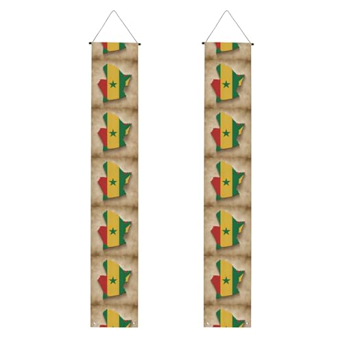 Senegal-Flaggenkarte mit grünem Stern-Druck, praktische Aufbewahrung, Pflege, Banner, Hintergrund, speziell für Feiern von YANYU