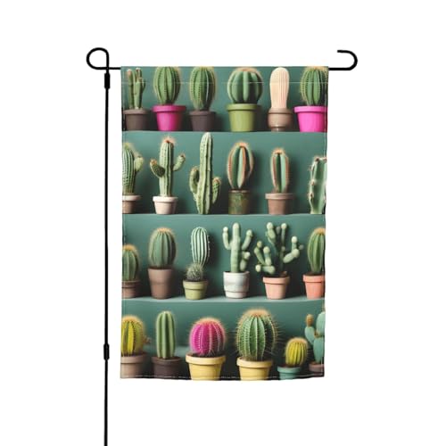 Viele Kaktus-Kunstdruck für jeden Anlass, Gartenflagge, Ganzjahresflagge, Outdoor-Flagge, Hofdekoration für Terrassen von YANYU